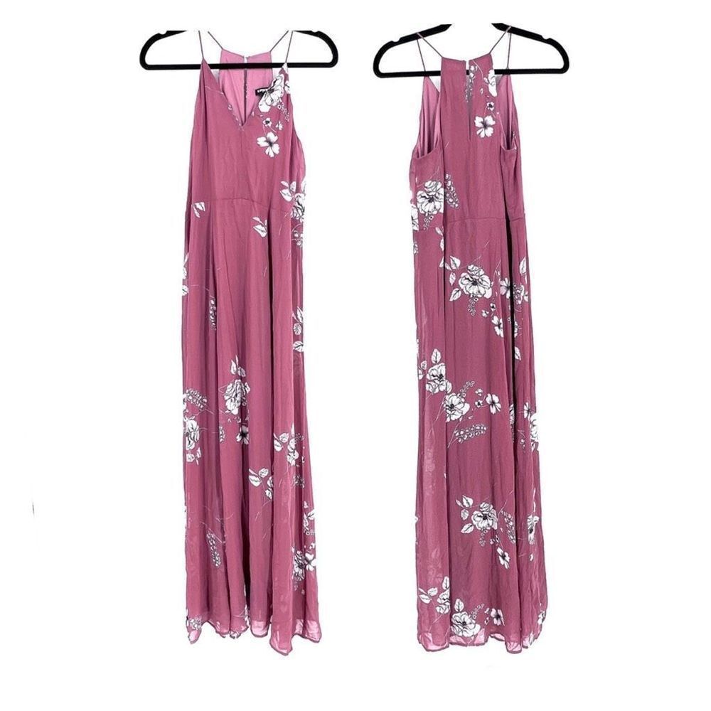 Nwt Express Floral Maxi Dress XS Halter Strap Pink